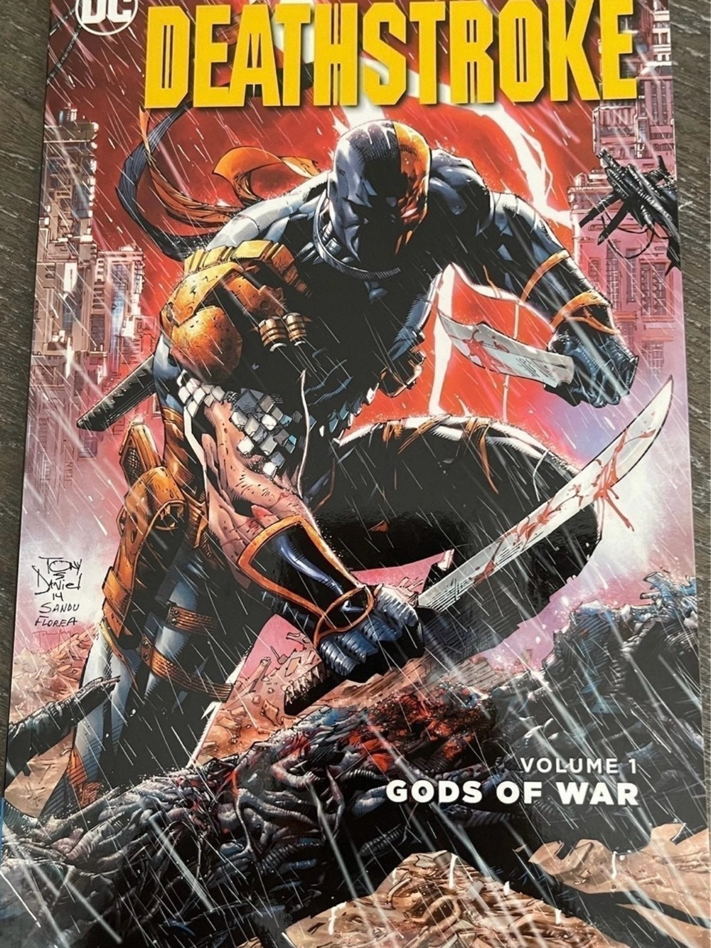 DC Comics Deathstroke Poster-Style Cover in Black, Orange, Green